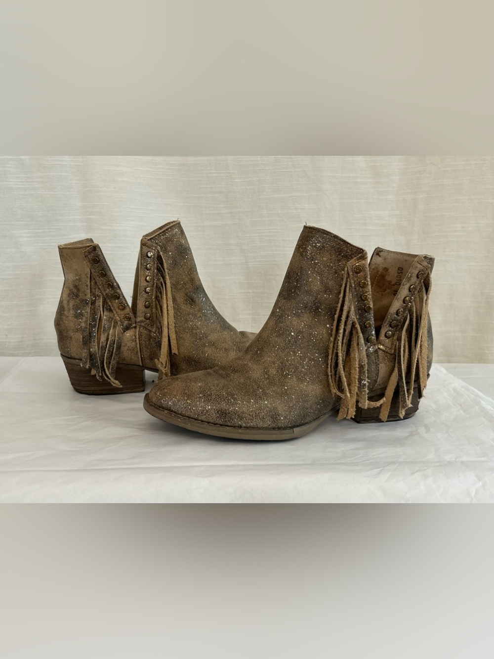 Circle G Corral Trading Western Boho Festival Women’s Fringe Leather Ankle Boots